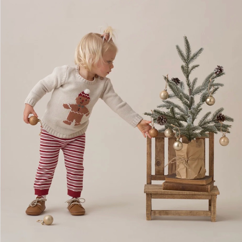 Cozy Holiday Kids Matching Set - Cream and Red